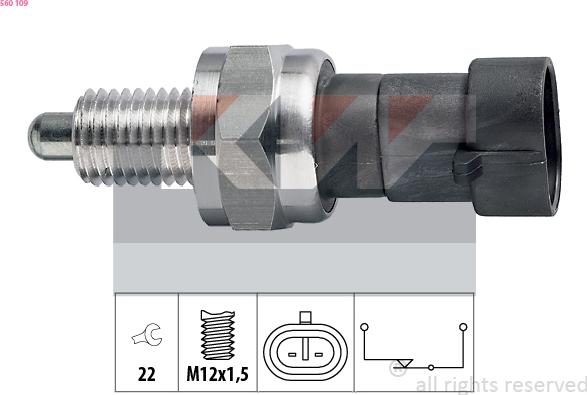 KW 560 109 - Contacteur, feu de recul droxauto.com