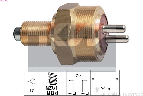 KW 560 100 - Contacteur, feu de recul droxauto.com