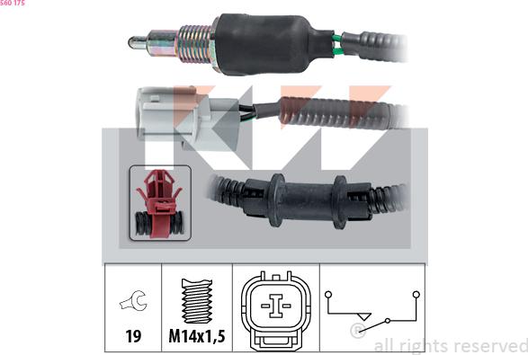 KW 560 175 - Contacteur, feu de recul droxauto.com