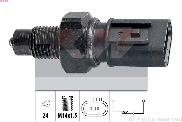 KW 560 235 - Contacteur, feu de recul droxauto.com
