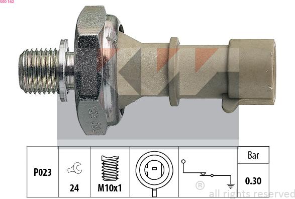 KW 500 162 - Capteur, pression d'huile droxauto.com