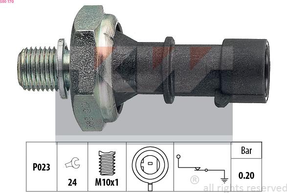 KW 500 170 - Capteur, pression d'huile droxauto.com