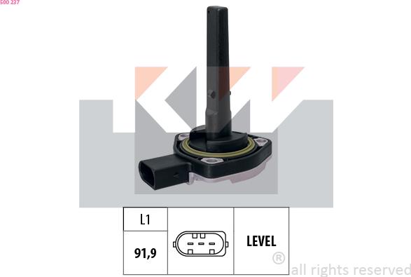 KW 500 237 - Capteur, niveau d'huile moteur droxauto.com