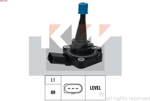 KW 500 229 - Capteur, niveau d'huile moteur droxauto.com