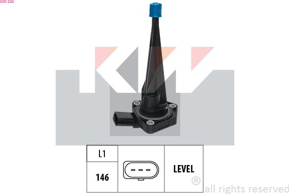 KW 500 226 - Capteur, niveau d'huile moteur droxauto.com
