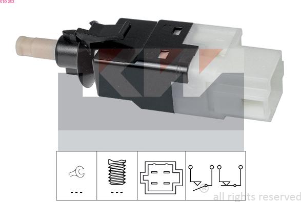 KW 510 252 - Interrupteur des feux de freins droxauto.com