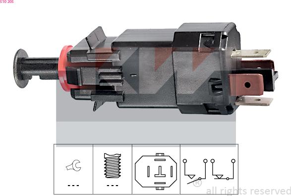 KW 510 205 - Interrupteur des feux de freins droxauto.com