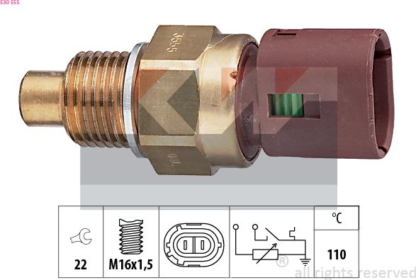 KW 530 555 - Sonde de température, liquide de refroidissement droxauto.com