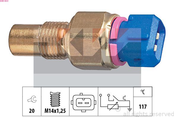 KW 530 553 - Sonde de température, liquide de refroidissement droxauto.com
