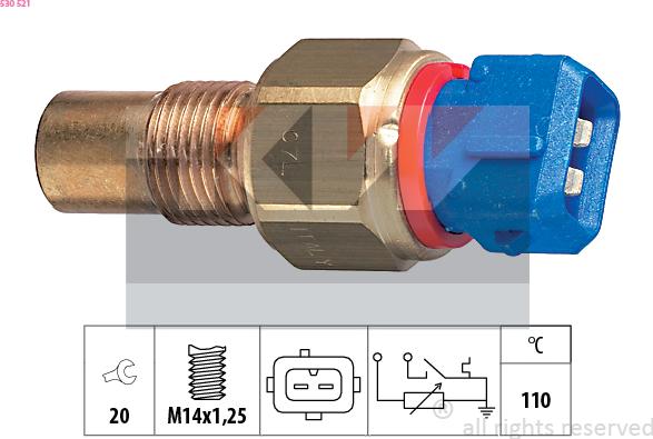 KW 530 521 - Sonde de température, liquide de refroidissement droxauto.com