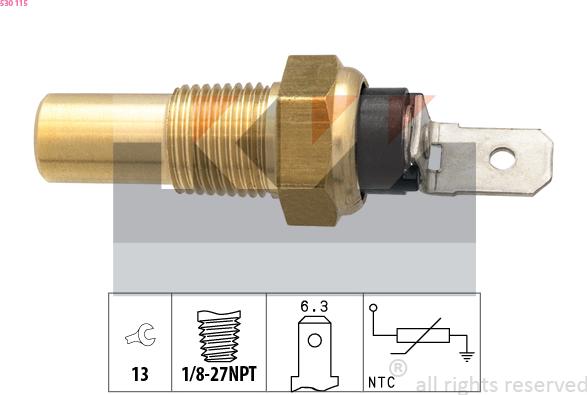 KW 530 115 - Sonde de température, liquide de refroidissement droxauto.com