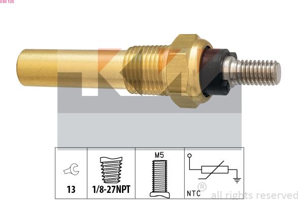 KW 530 135 - Sonde de température, liquide de refroidissement droxauto.com