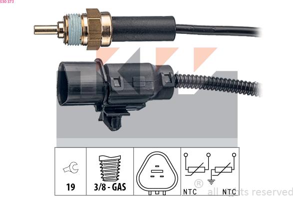 KW 530 373 - Sonde de température, liquide de refroidissement droxauto.com