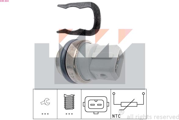KW 530 254 - Sonde de température, liquide de refroidissement droxauto.com