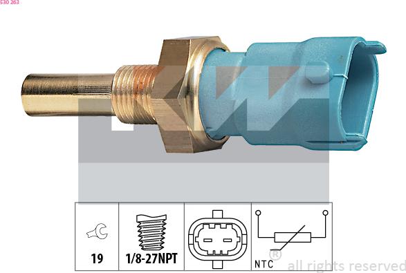 KW 530 263 - Sonde de température, liquide de refroidissement droxauto.com