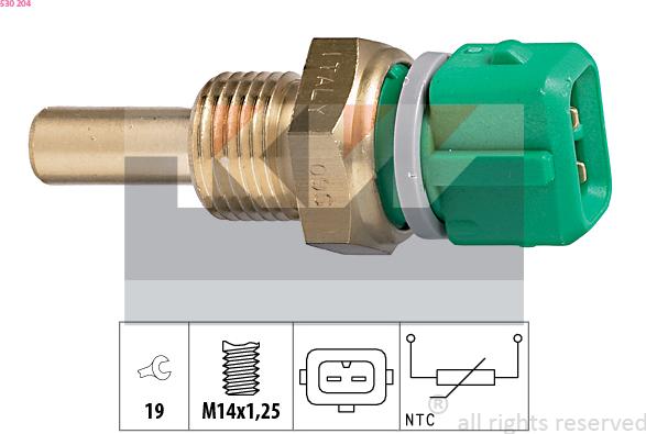 KW 530 204 - Sonde de température, liquide de refroidissement droxauto.com