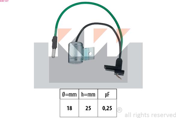 KW 630 127 - Condensateur, système d'allumage droxauto.com