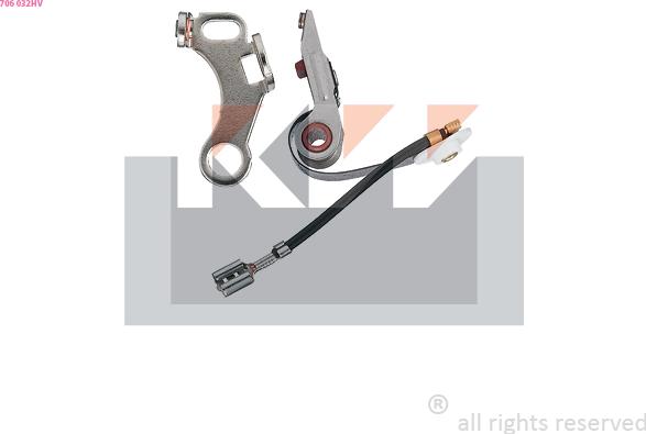 KW 706 032HV - Jeu de contacts, distributeur d'allumage droxauto.com