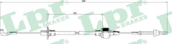 LPR C0127C - Tirette à câble, commande d'embrayage droxauto.com