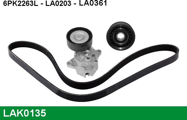 LUCAS LAK0135 - Jeu de courroies trapézoïdales à nervures droxauto.com