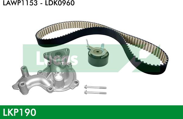 LUCAS LKP190 - Pompe à eau + kit de courroie de distribution droxauto.com