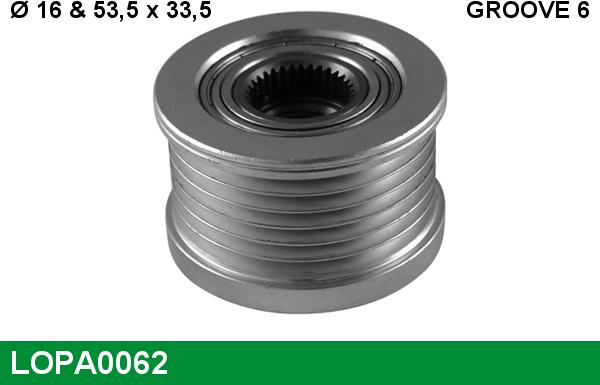 LUCAS LOPA0062 - Poulie, alternateur droxauto.com