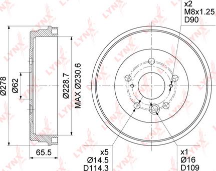 LYNXauto BM-1185 - Tambour de frein droxauto.com