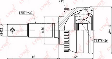 LYNXauto CO-5727A - Jeu de joints, arbre de transmission droxauto.com