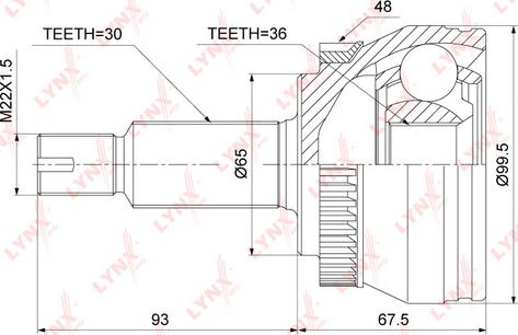 LYNXauto CO-3885A - Jeu de joints, arbre de transmission droxauto.com
