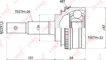 LYNXauto CO-7550A - Jeu de joints, arbre de transmission droxauto.com