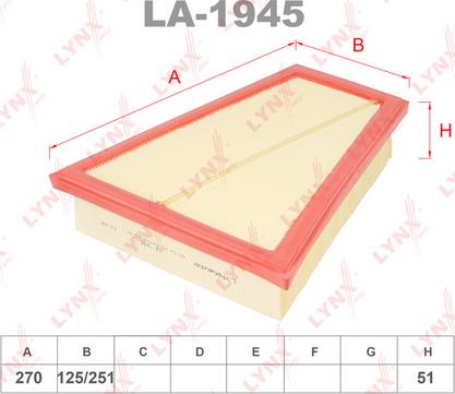 LYNXauto LA-1945 - Filtre à air droxauto.com