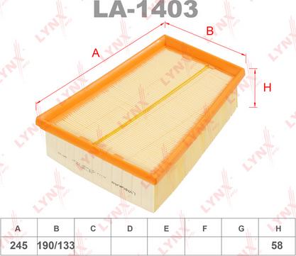 LYNXauto LA-1403 - Filtre à air droxauto.com