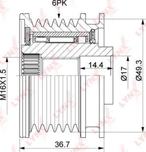LYNXauto PA-1125 - Poulie, alternateur droxauto.com