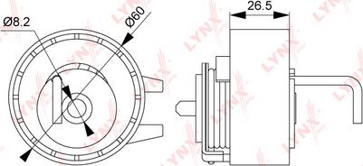 LYNXauto PB-1197 - Poulie-tendeur, courroie de distribution droxauto.com
