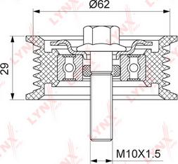 LYNXauto PB-7063 - Poulie renvoi / transmission, courroie trapézoïdale à nervures droxauto.com