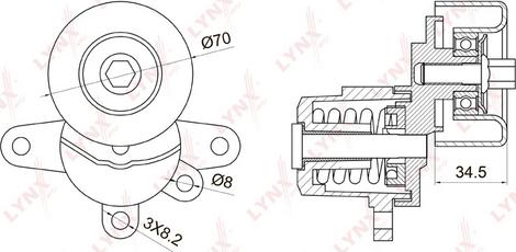 LYNXauto PT-3028 - Tendeur de courroie, courroie trapézoïdale à nervures droxauto.com