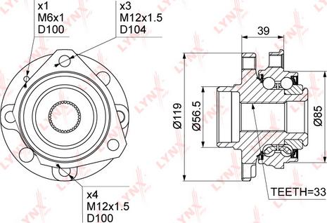 LYNXauto WH-1069 - Kit de roulements de roue droxauto.com