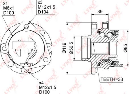 LYNXauto WH-1146 - Kit de roulements de roue droxauto.com