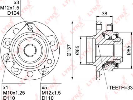 LYNXauto WH-1185 - Kit de roulements de roue droxauto.com