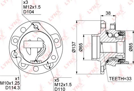 LYNXauto WH-1135 - Kit de roulements de roue droxauto.com