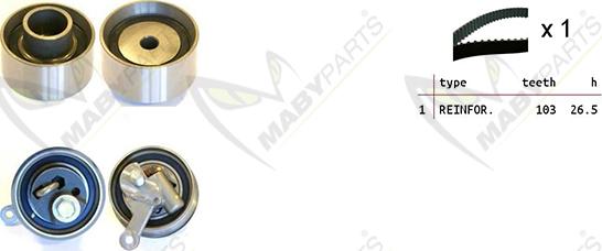 Mabyparts OBK010475 - Kit de distribution droxauto.com