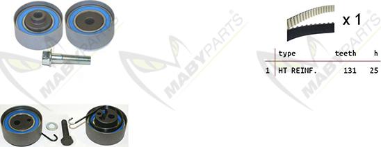 Mabyparts OBK010057 - Kit de distribution droxauto.com