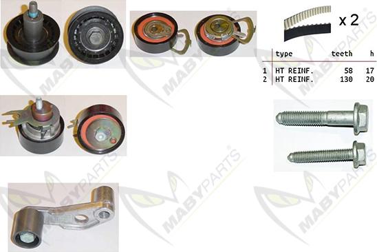 Mabyparts OBK010080 - Kit de distribution droxauto.com