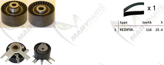 Mabyparts OBK010108 - Kit de distribution droxauto.com