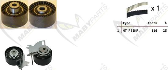 Mabyparts OBK010131 - Kit de distribution droxauto.com
