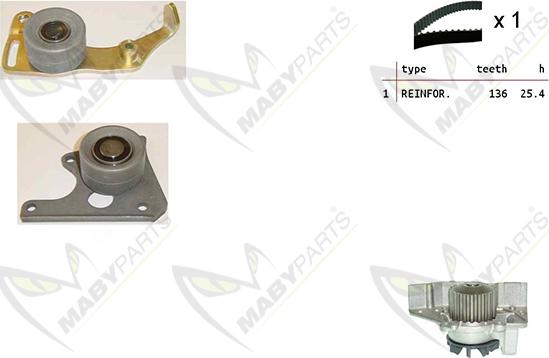 Mabyparts OBKWP0096 - Pompe à eau + kit de courroie de distribution droxauto.com
