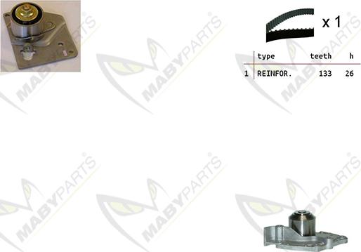 Mabyparts OBKWP0091 - Pompe à eau + kit de courroie de distribution droxauto.com