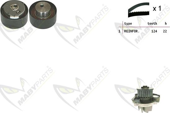 Mabyparts OBKWP0055 - Pompe à eau + kit de courroie de distribution droxauto.com
