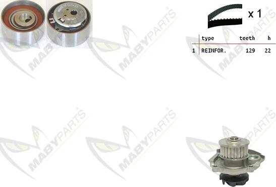 Mabyparts OBKWP0050 - Pompe à eau + kit de courroie de distribution droxauto.com