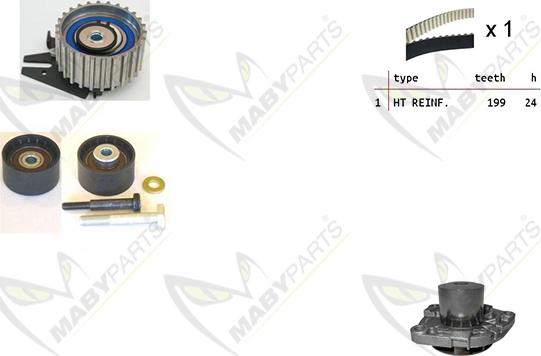 Mabyparts OBKWP0060 - Pompe à eau + kit de courroie de distribution droxauto.com